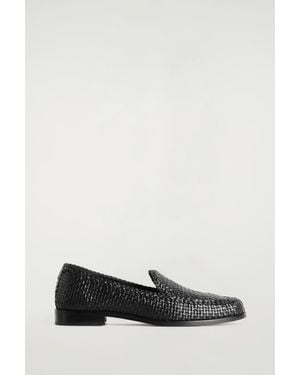 COS Hand-Woven Leather Loafers - Black