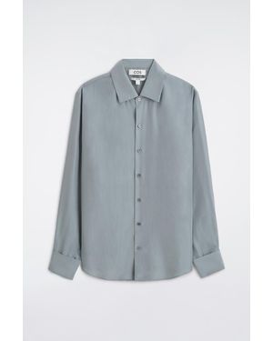 COS Relaxed Silk Shirt - Blue