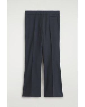 COS Twill Cropped Flared Pants - Blue