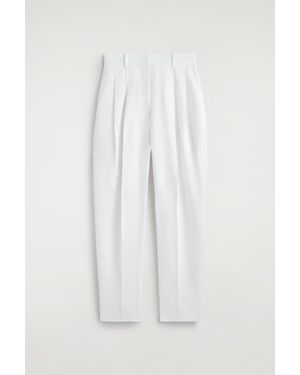 COS Tailored Linen Balloon-Leg Pants - White
