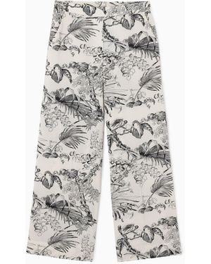 COS Botanical-print Pants - Gray