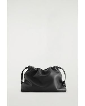COS Mini Cavatelli Clutch Bag - Leather - Black