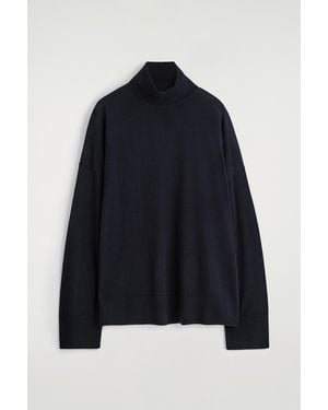 COS Merino Wool Turtleneck Sweater - Blue