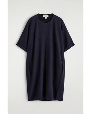 COS Skulpturales Minikleid Aus Merinowolle - Blau
