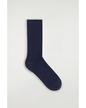 COS Contrast-Tipped Cotton Socks - Blue