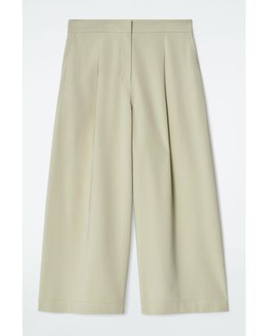 COS Cropped Wide-leg Trousers - White