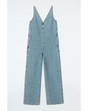 COS V-neck Denim Jumpsuit - Blue