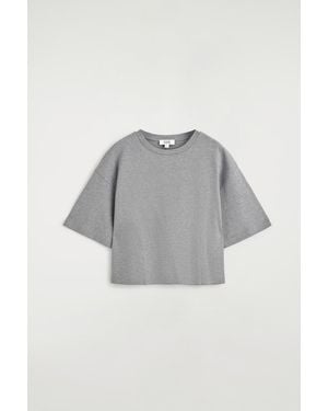 COS Oversized Boxy Cotton T-Shirt - Gray