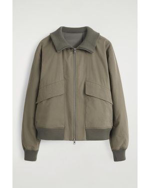 COS Padded Cotton Flight Jacket - Green