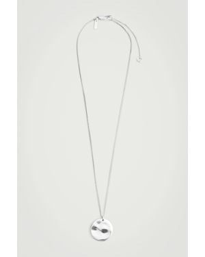 COS Hammered Pendant Necklace - White