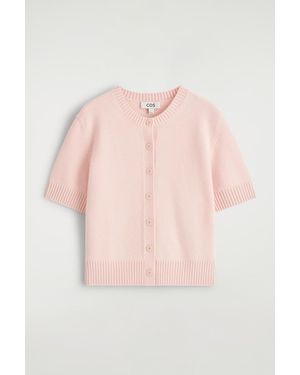 COS Cardigan À Manches Courtes En Laine Mérinos - Rose