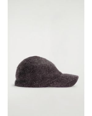 COS Brushed-Cashmere Baseball Cap - Brown