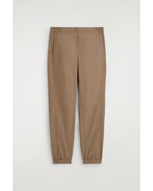 COS Technical Nylon Barrel-Leg Trousers - Natural