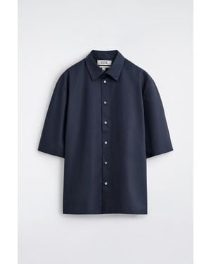COS Short-Sleeved Cotton Shirt - Blue