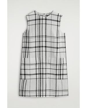 COS Linen Mini Shift Dress - Grey