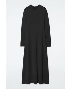COS Cowl-neck Long-sleeved Maxi Dress - Black