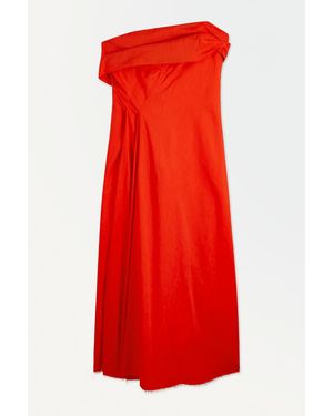 COS The Linen Bustier Dress - Red