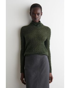 COS Pullover Aus Mohair Mit Pointelle-Muster - Grün