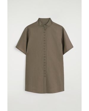 COS Camicia Fluida Con Collo Alto - Neutro