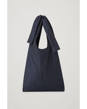 COS Knotted Strap Fabric Shopper - Blue