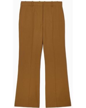 COS Regular Flared Wool Trousers - Brown