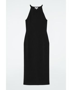 COS Contoured Knitted Midi Dress - Black