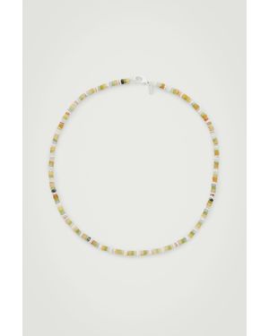 COS Semi-precious Beaded Necklace - White