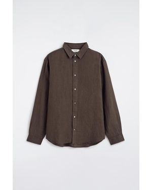 COS Relaxed Linen Shirt - Brown