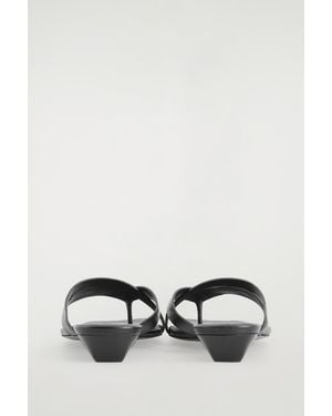 COS Crossover-Strap Kitten-Heel Sandals - Black