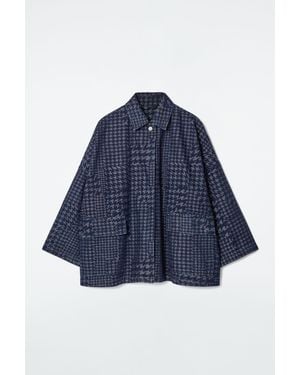 COS Houndstooth-jacquard Denim Jacket - Blue