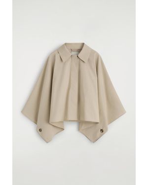 COS Cropped Trench Coat Cape - Natural