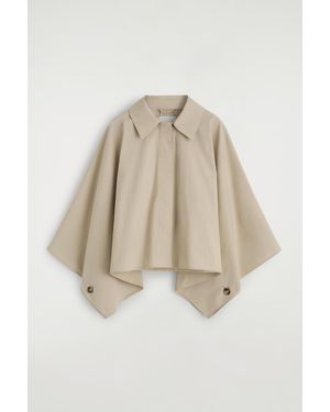 COS Cropped Trench Coat Cape - Natural