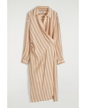 COS Wrap Midi Shirt Dress - Natural