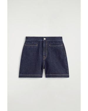 COS Pocket-Detail Denim Shorts - Blue