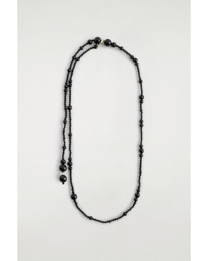COS Beaded Agate Necklace - White