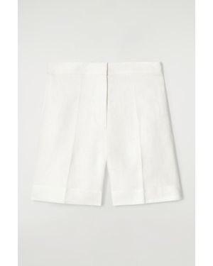 COS Tailored Elasticated Linen Shorts - White