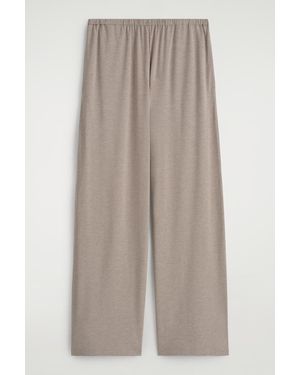COS Fluid Jersey Wide-Leg Trousers - Brown