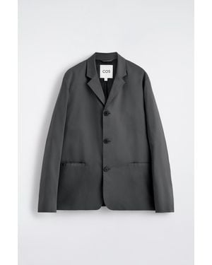 COS Unstructured Slim Cotton Blazer - Black