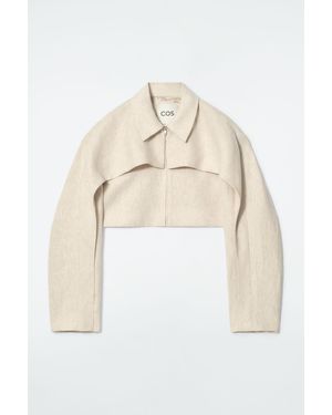 COS Cropped Linen Jacket - White