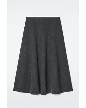 COS Boiled-wool Midi Skirt - Grey