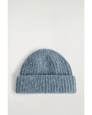 COS Alpaca-Blend Fisherman Beanie - Blue