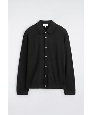 COS Knitted Merino Wool Shirt - Black