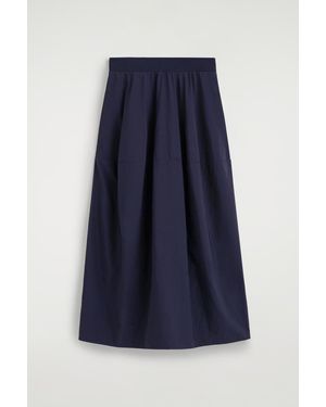 COS Sculpted Nylon Midi Skirt - Blue