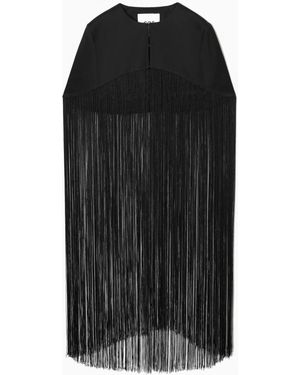 COS Fringed Cape - Black