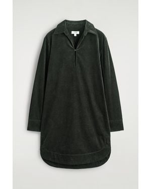 COS Corduroy Mini Shirt Dress - Black