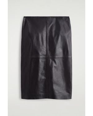 COS Leather Pencil Skirt - Black