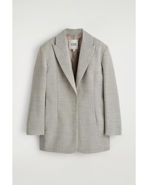 COS Structured Wool-Blend Blazer - Gray