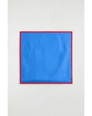 COS Foulard En Soie À Bordures Contrastées - Bleu