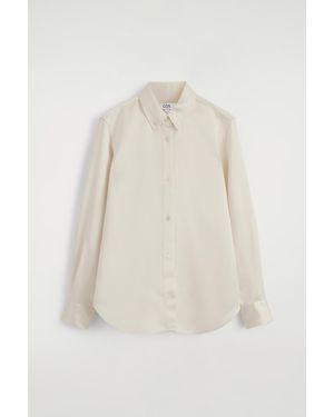 COS Button-Down Collar Satin Shirt - White