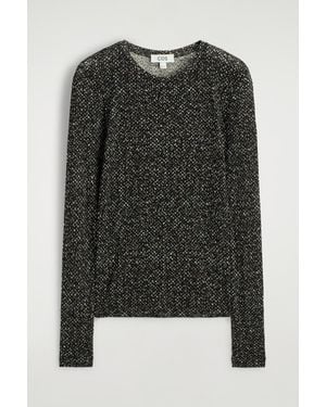 COS Slim Merino Wool Top - Black
